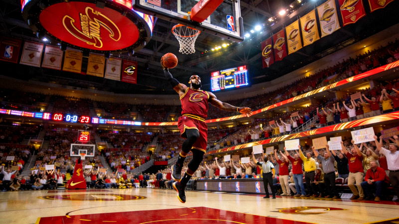勒布朗詹姆斯NBA总决赛压哨绝杀镜头 - 全场欢呼